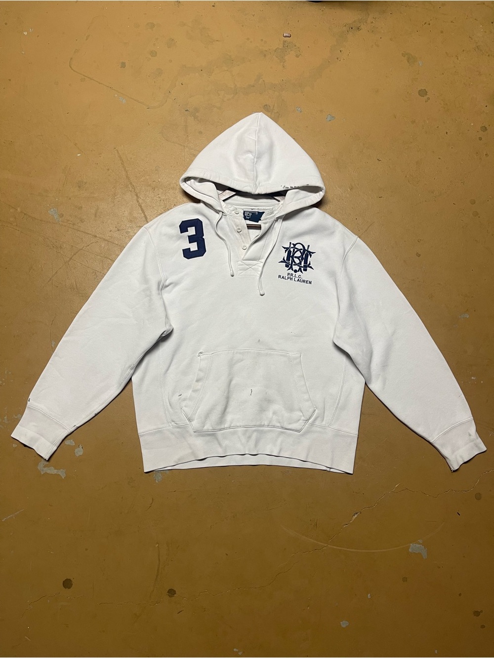 Vintage Polo Ralph Lauren Scribble Pullover Hoodie Rare Large